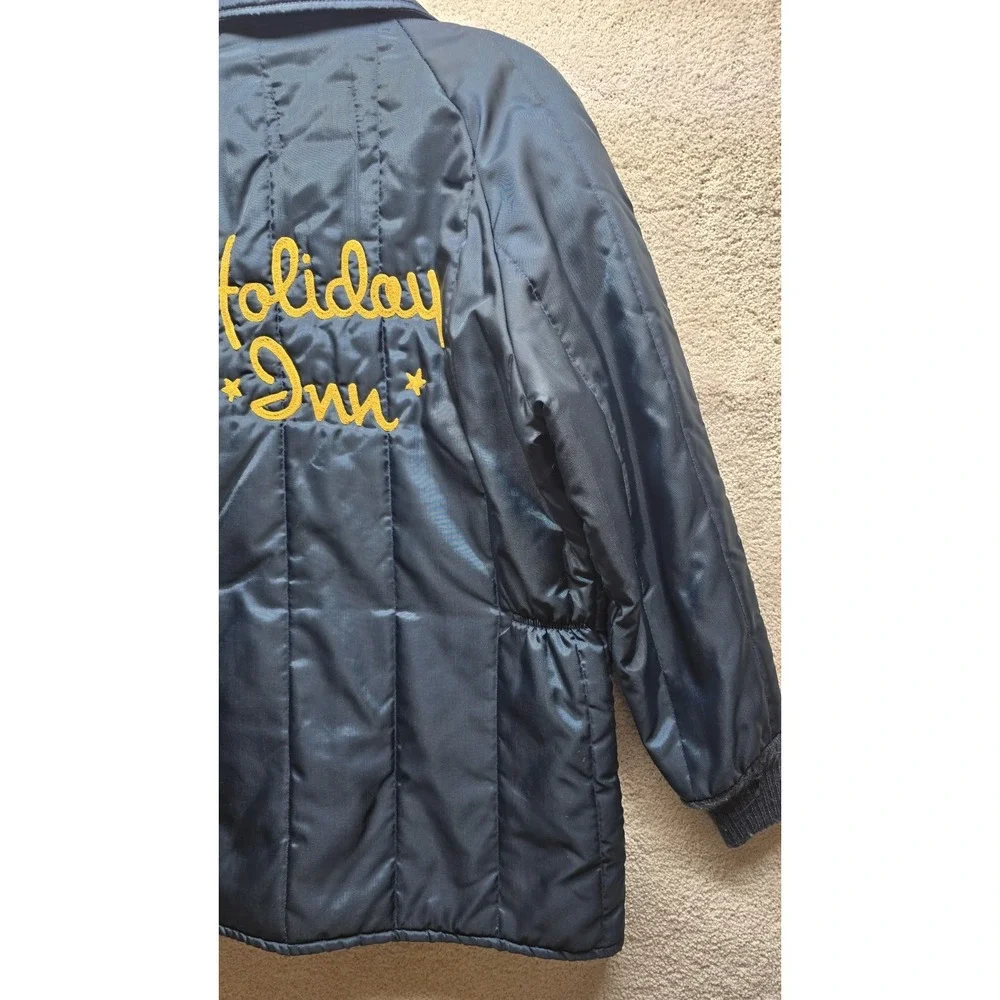 Vintage 70s 80s Holiday Inn Coat Walls Blizzard‎ Pruf Adult L USA Made Dark Blue